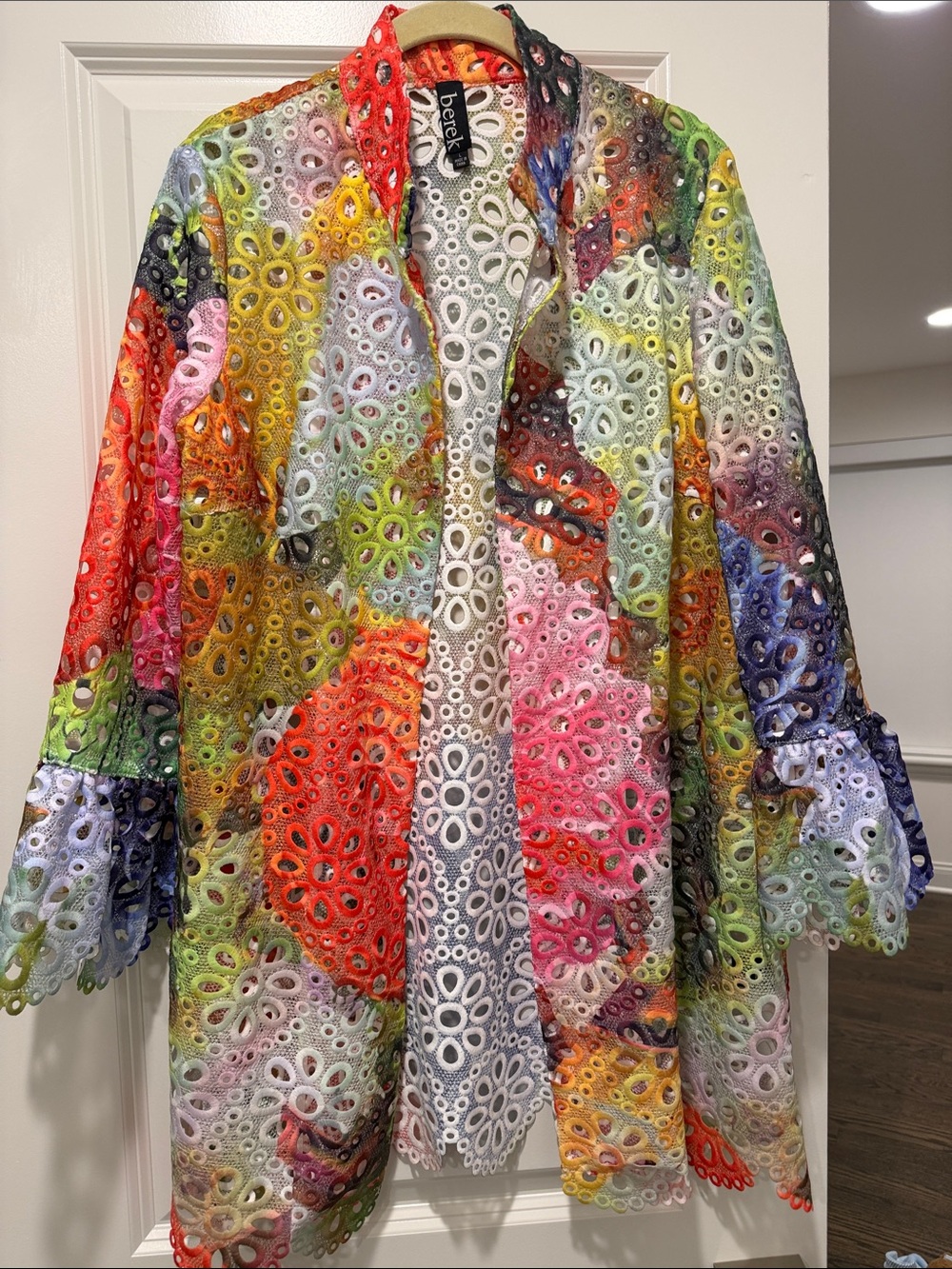 Berek Multicolor Floral Eyelet Lace Duster
